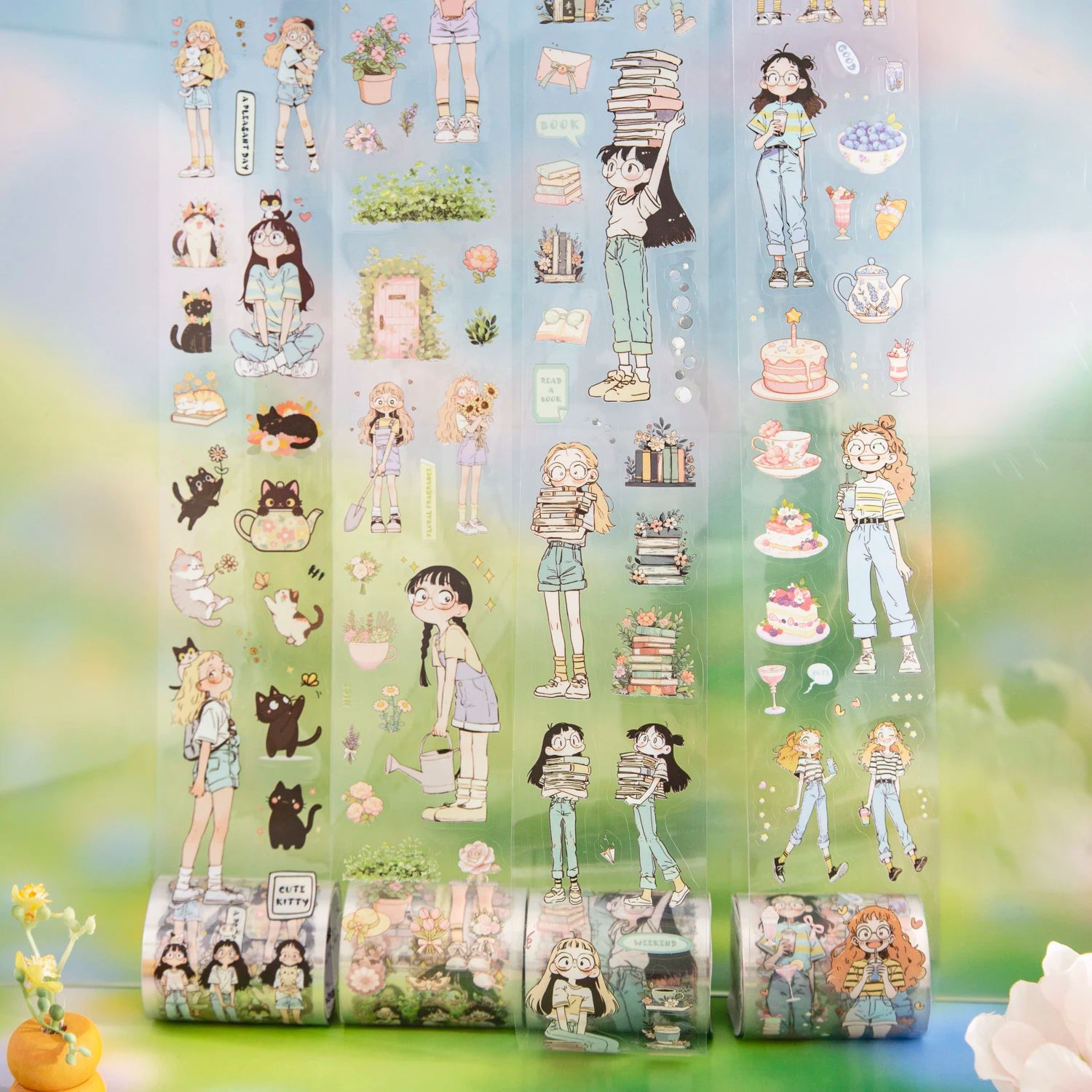 1 Roll Of Cartoon Character Decorative Pet Tape, Suitable For Scrapbooking Diy, Collage Materials, Phone Case And Notebook Decor Qme