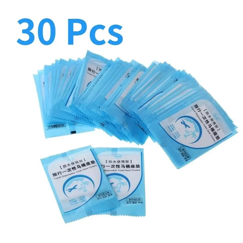 10-50 PCS Disposable Toilet Seat Hotel Plastic Waterproof Toilet Cover Seat Cushion Paper Toilet Seat Cover Travel Supplies Qme 30PCS