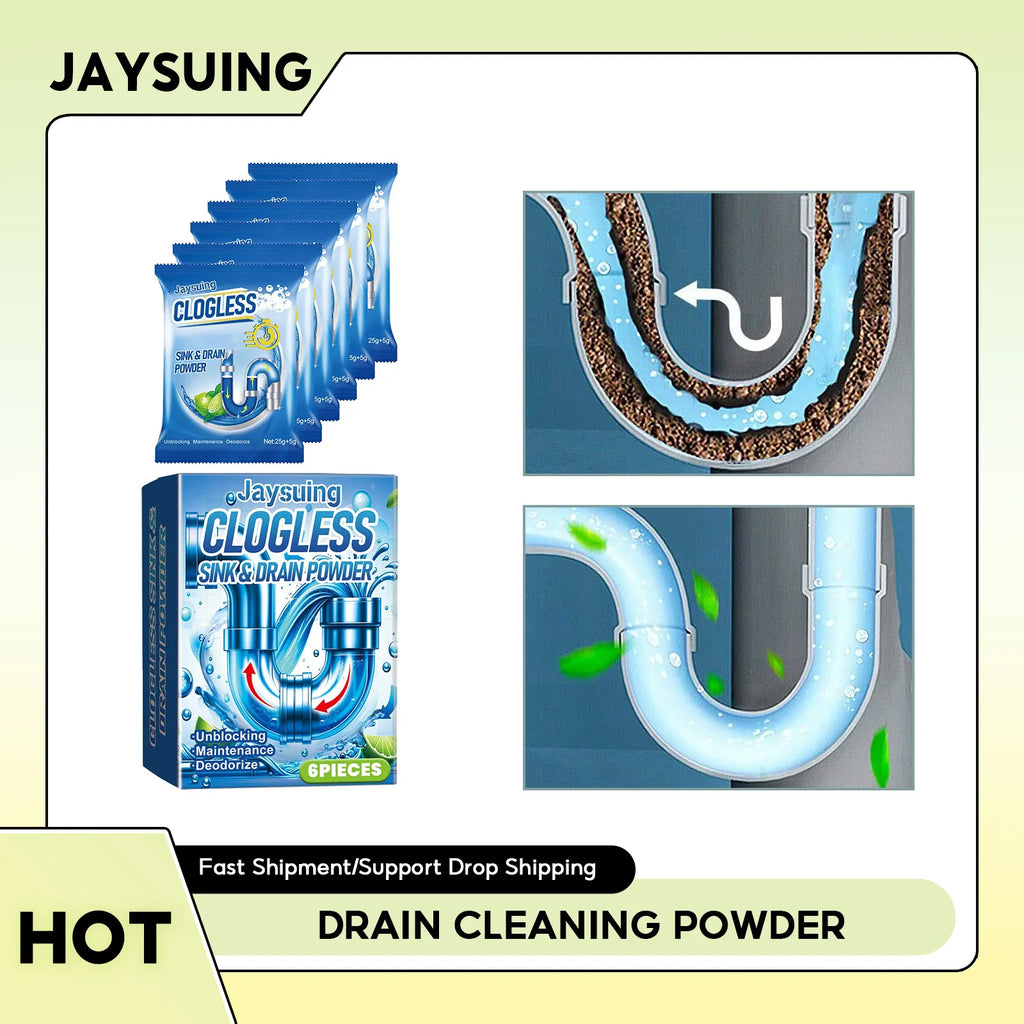 Drain Cleaning Powder Eliminate Stubborn Clogs Kitchen Sewer Power Pipes Channel Remover Prevent Blockage Pipe Dredging Agent Qme Default Title