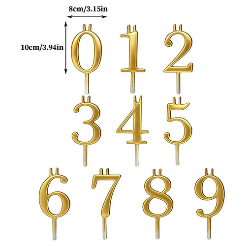 0-9numbers Happy Birthday Cake Topper Metal Wedding Kids Party Qme