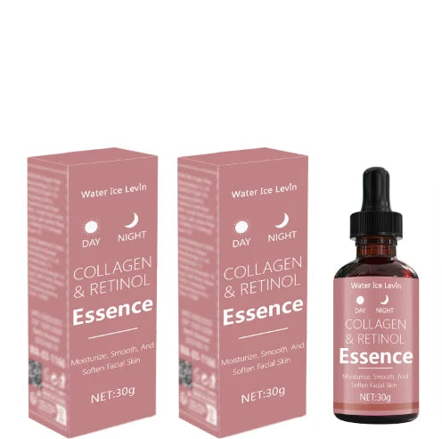 Day & Night Collagen & Retinol Essence for Firming & Smoothing Facial Care, Moisturizes & Softens Skin for All Skin Types. Qme BROWN 30g