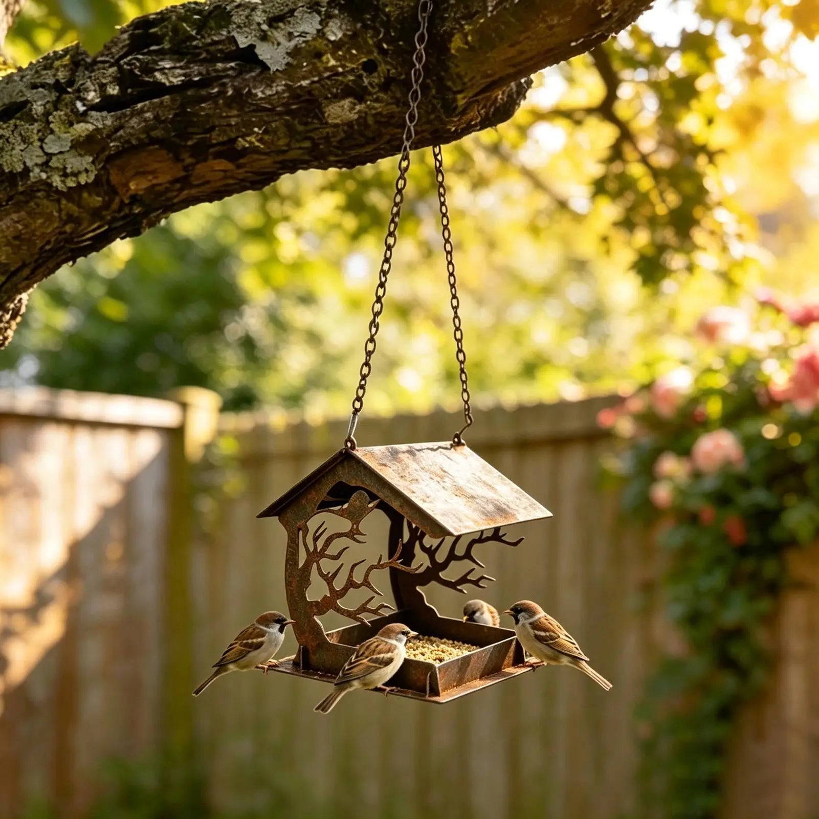 Bird Feeders For Outside Rainproof Large Capacity Feeding Dispenser Hangable Bird Feeder For Patio Lawn Backyard Balcony Qme