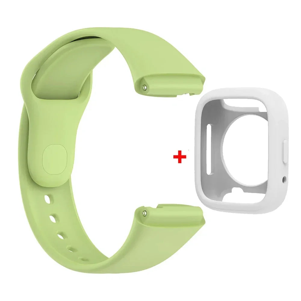 Silicone Strap For Redmi Watch 3 Active/Lite Bracelet Watchband + Protective Case Shell Qme