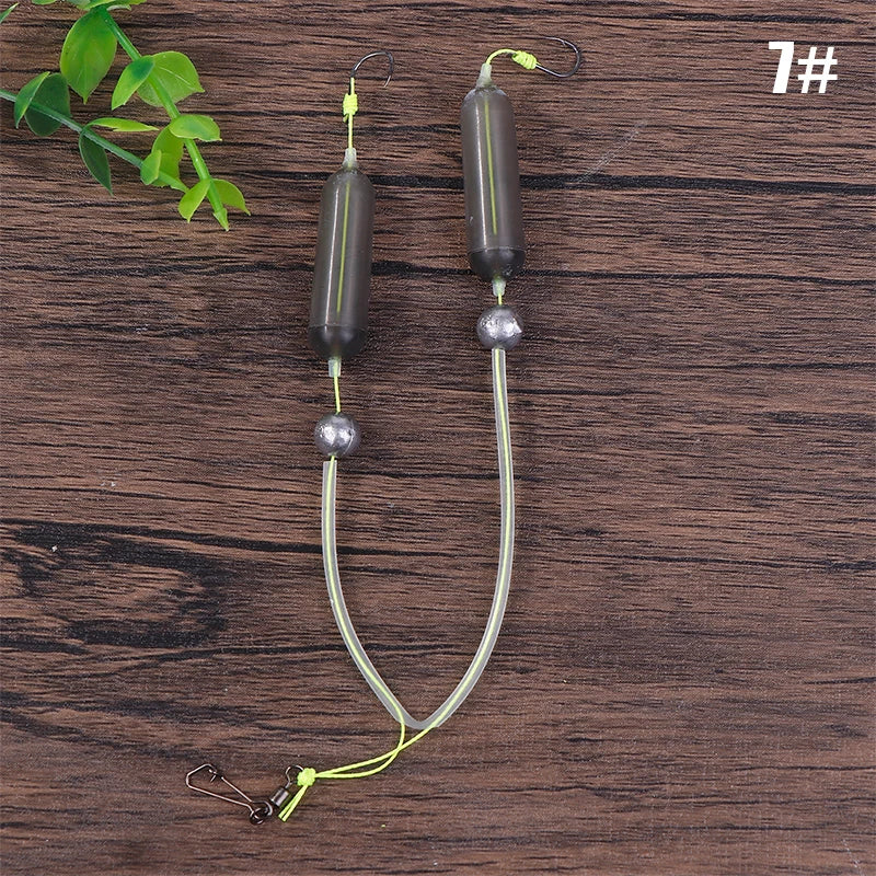Carbon Steel Fishing Hook Double Bait Keeper Barbs Anti-separation Qme 7