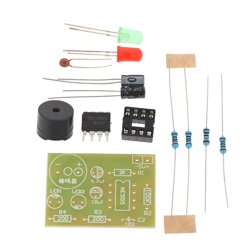 NE555 DIY Kit LED Flasher & Signal Generator Circuit With PCB For Electronics Education & Solder Practice. Qme