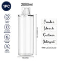 Clear Laundry Detergent Dispenser Container with Measuring Cup Lid, Cylindrical Airtight Canister for Laundry Powder Liquid Soap Qme 2000ml with labels