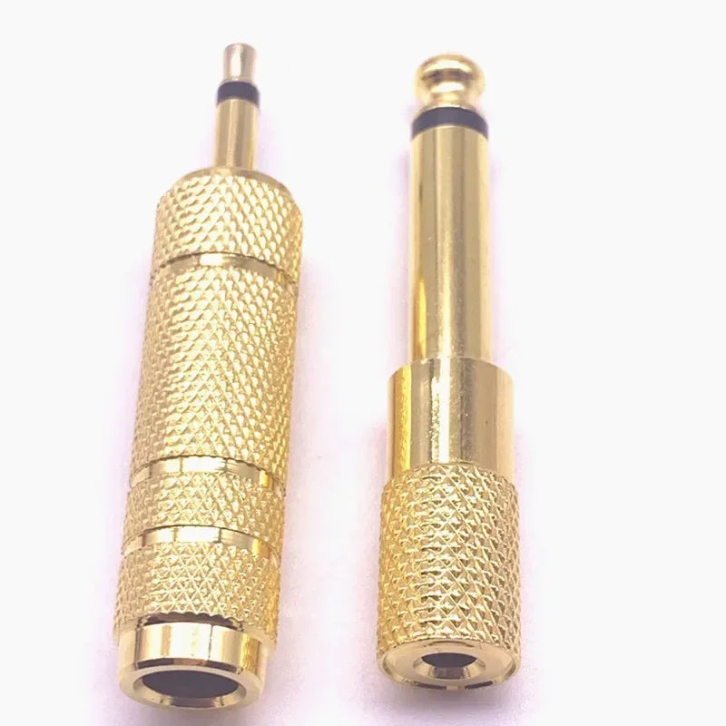 6.35mm Mono Male Plug To 3.5mm Female Jack Adapter Gold Plated Jack 3.5mm To 6.35mm Plug Adapter Connector Qme