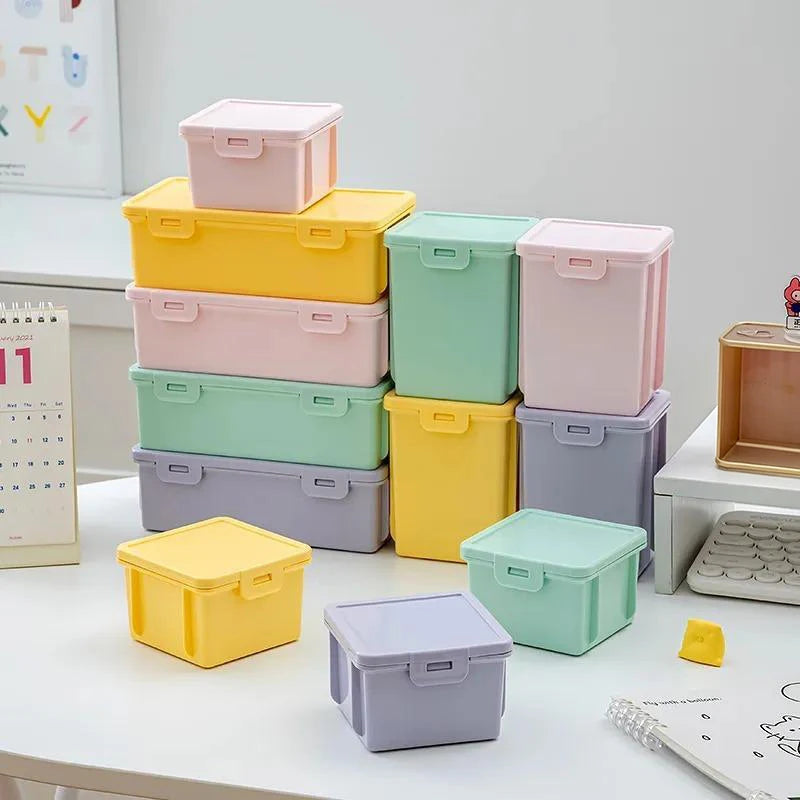 Macaron Plastic Pencil Case Large Capacity Snap Lid Perfect Students Qme