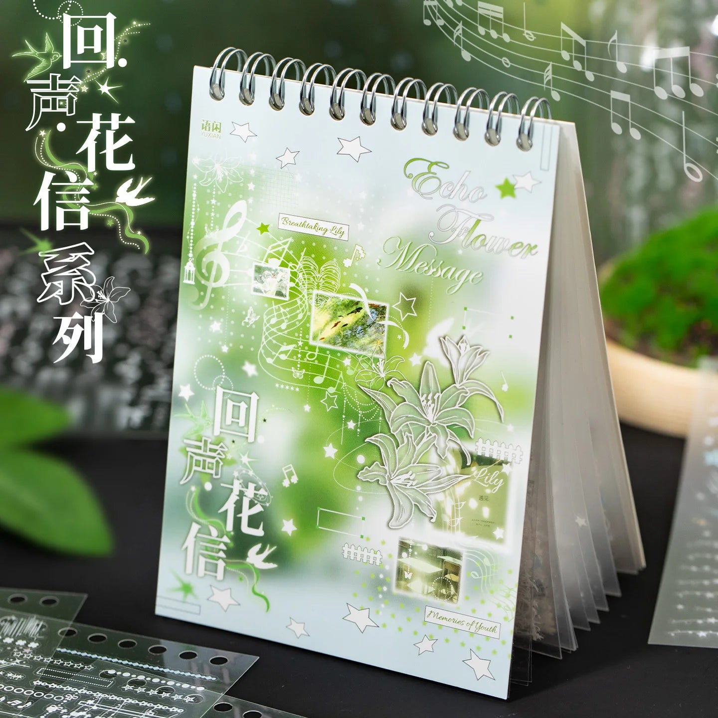 20/30 Pcs Die cut Stickers book Fresh transparent Decorative handmade Scrapbooking Material Diary Japanese Stationery Supplies Qme 2A-60 Pcs