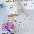 2026 Bloomy Flowers Mini Calendar Vase-like Desktop Monthly Planner Qme Default Title