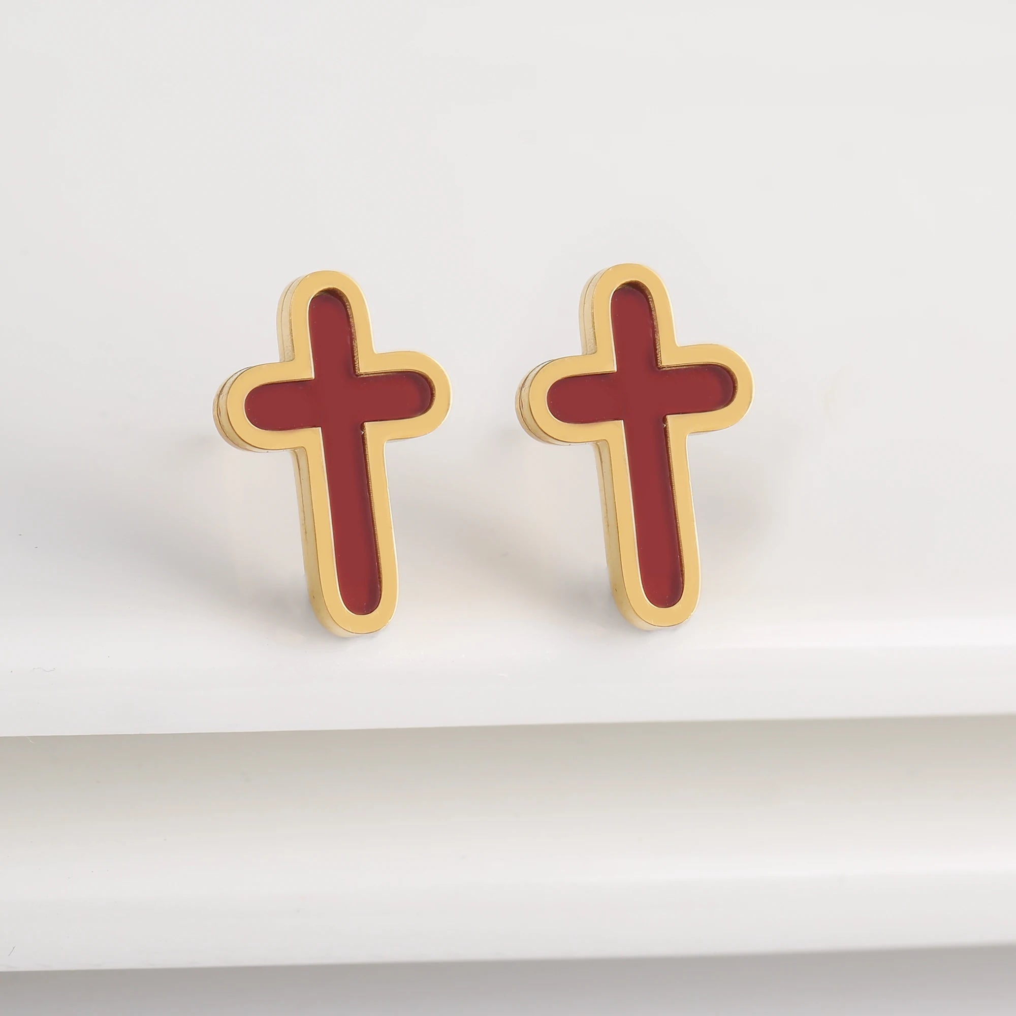 INS Charms Stainless Steel Shell Cross Necklace Jewelry Bracelet