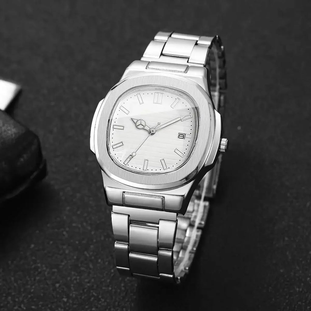 2026 2026 new square sports calendar steel band watch men's steel band quartz watch Qme