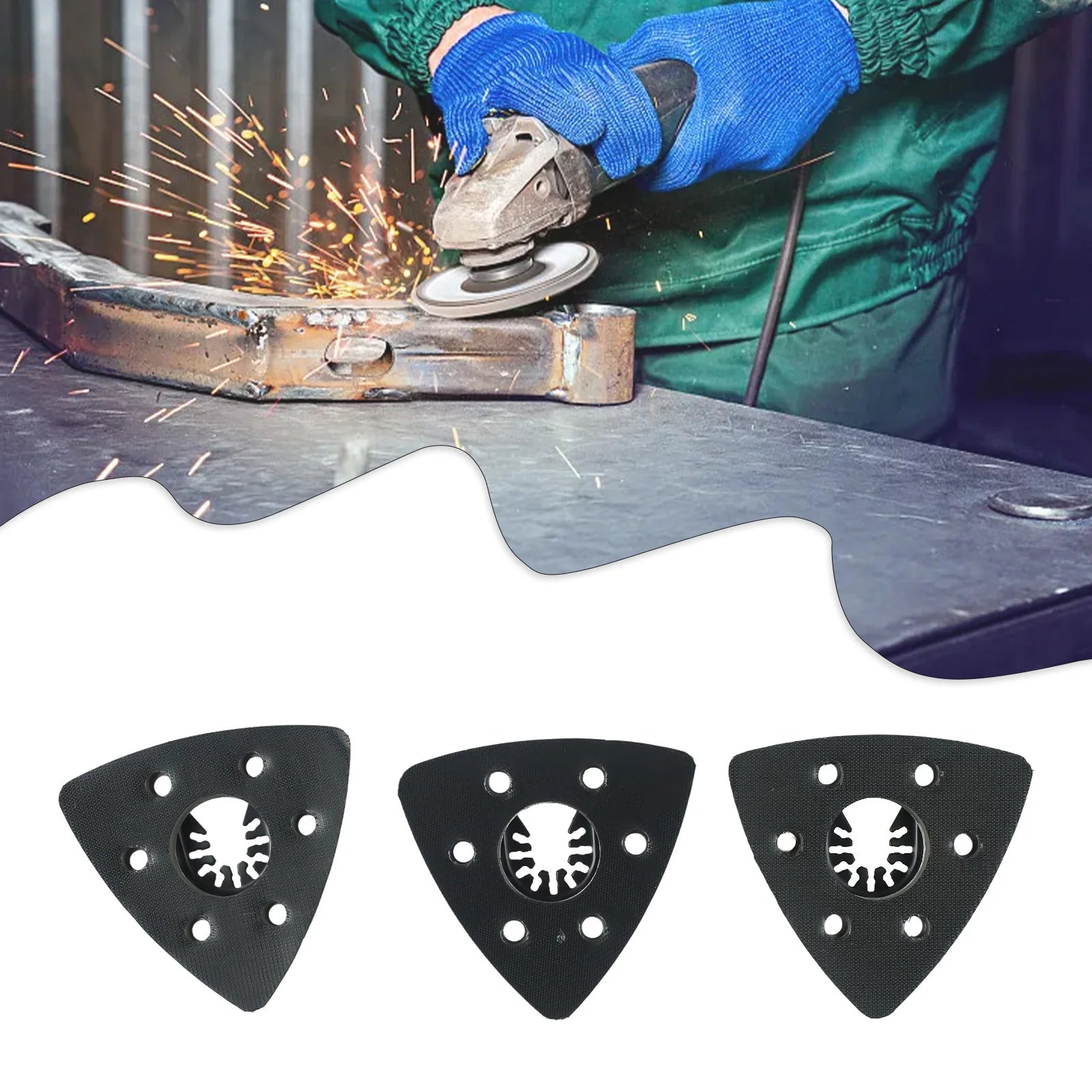 3pcs Triangular Sanding Pads 93mm For Multi-Tool Blades Oscillating Tool Accessories For Power Tool Fore Machine Tools Qme