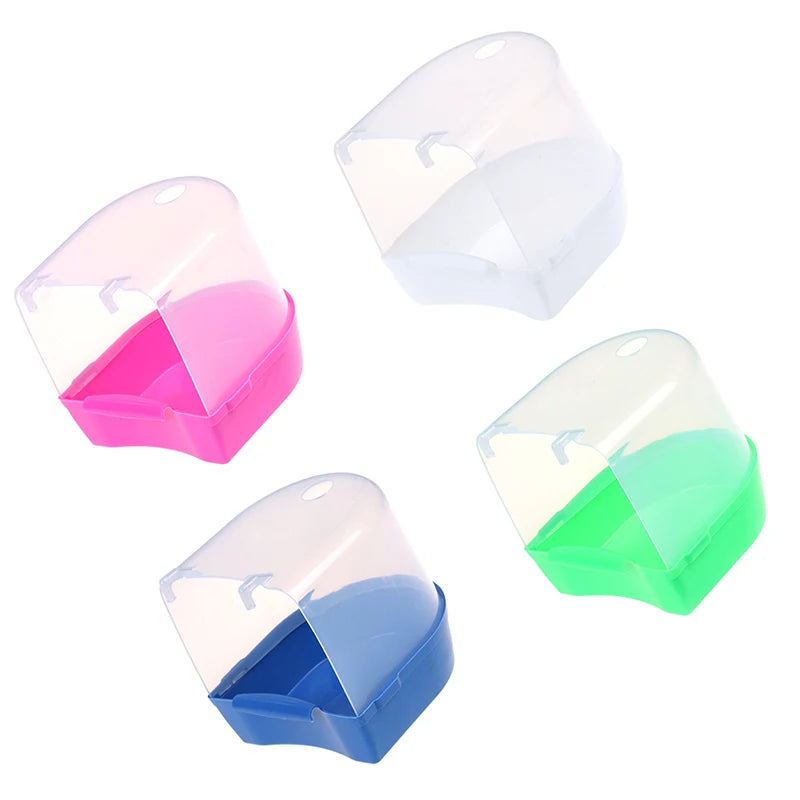 Plastic Bird Water Bath Box Bathtub Parrot For Parakeet Hanging Bowl Qme