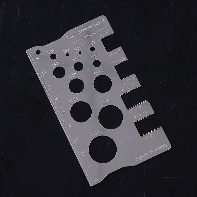 Durabler Stainless Steel Ruler Screw Measuring Precise Pitch Qme
