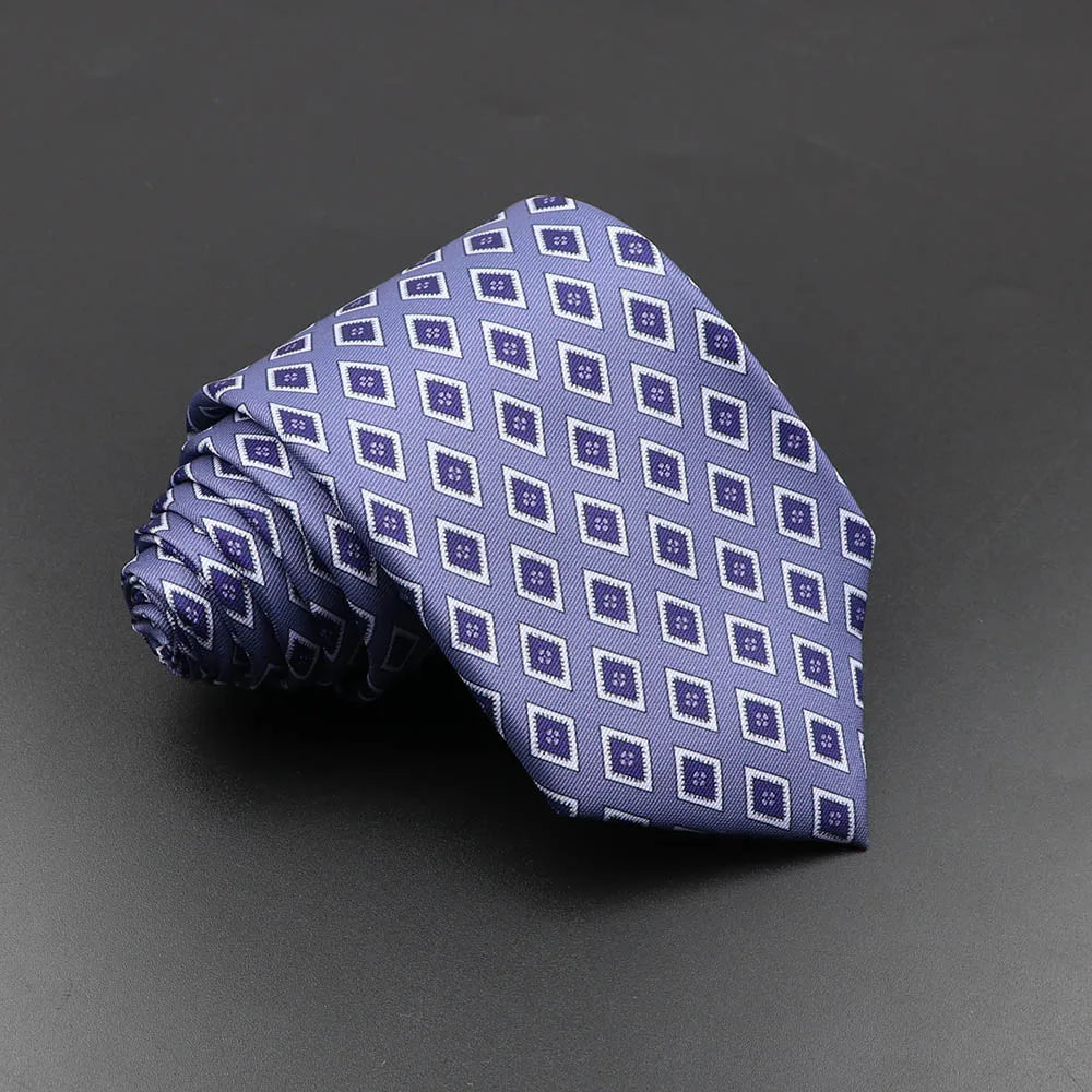 Men's Fashion Silk Tie Soft Novelty Necktie Blue Green Orange Ties