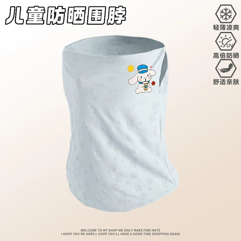 Melody Kuromi Sun Protection Face Mask Lightweight, Breathable Ice-Silk Sun Protection Mask for Students UV-Protective Mask Qme 15