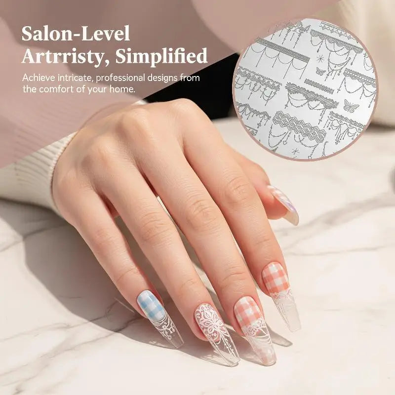 Tassel Chain Nail Art Print Template 1 Sheet 14 5x9 Durable Stamping Qme