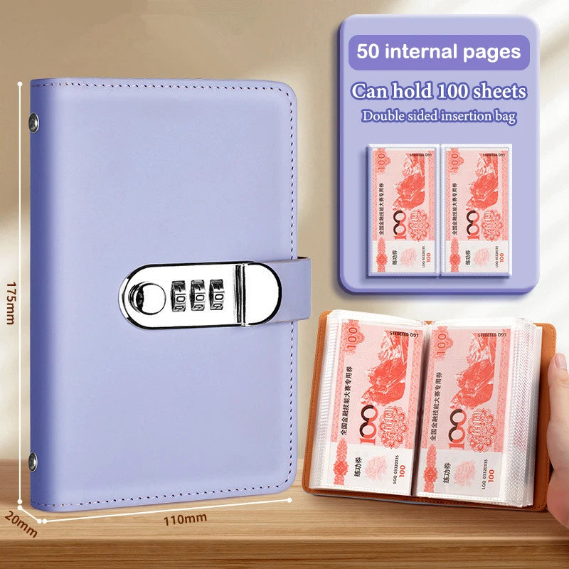 Banknote Storage Book Made Of PU Material, Can Hold 100 Banknotes, With Banknote Photos, Stamps, Bank Card Storage Book Qme A
