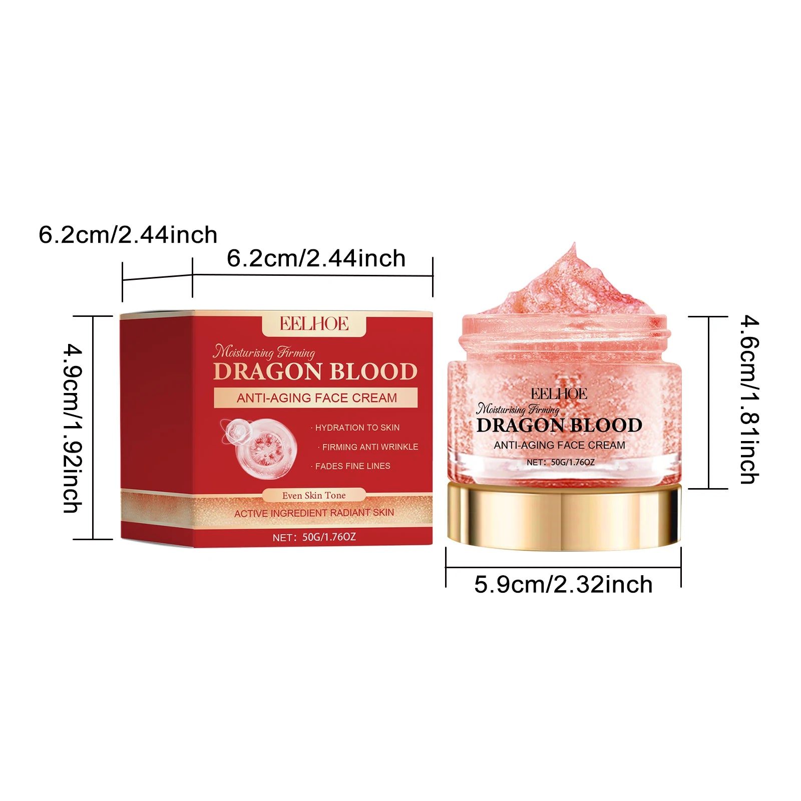 Dragon Blood Face Cream Fade Fine Lines Pore Shrinking Facial Rejuvenation Nourishing Brightening Firming Moisturizing Cream Qme