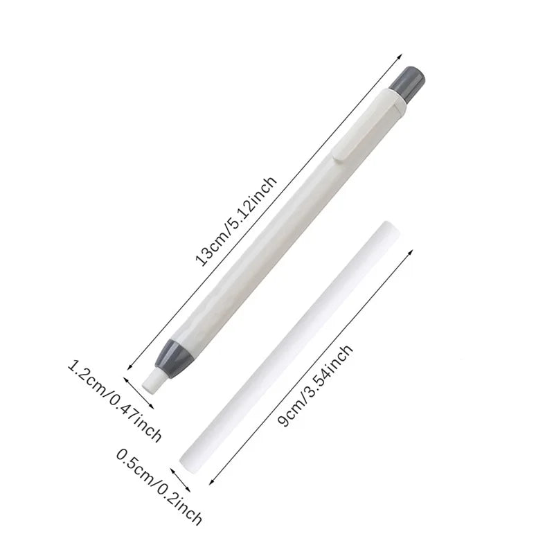 4 Pieces Press Retractable Pencil Eraser Correction Supplies Pen Style Pencil Rubber Writing School Supplies Stationery Qme