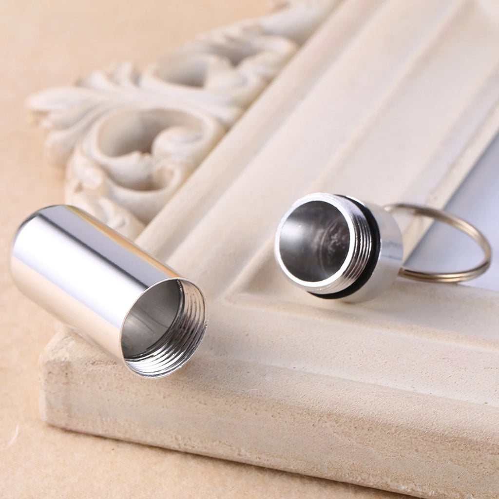 Medicine Perfume Container Travel Pill Box WaterProof Mini Keychain Tablet Storage Box Case Medicine Perfume Container Qme
