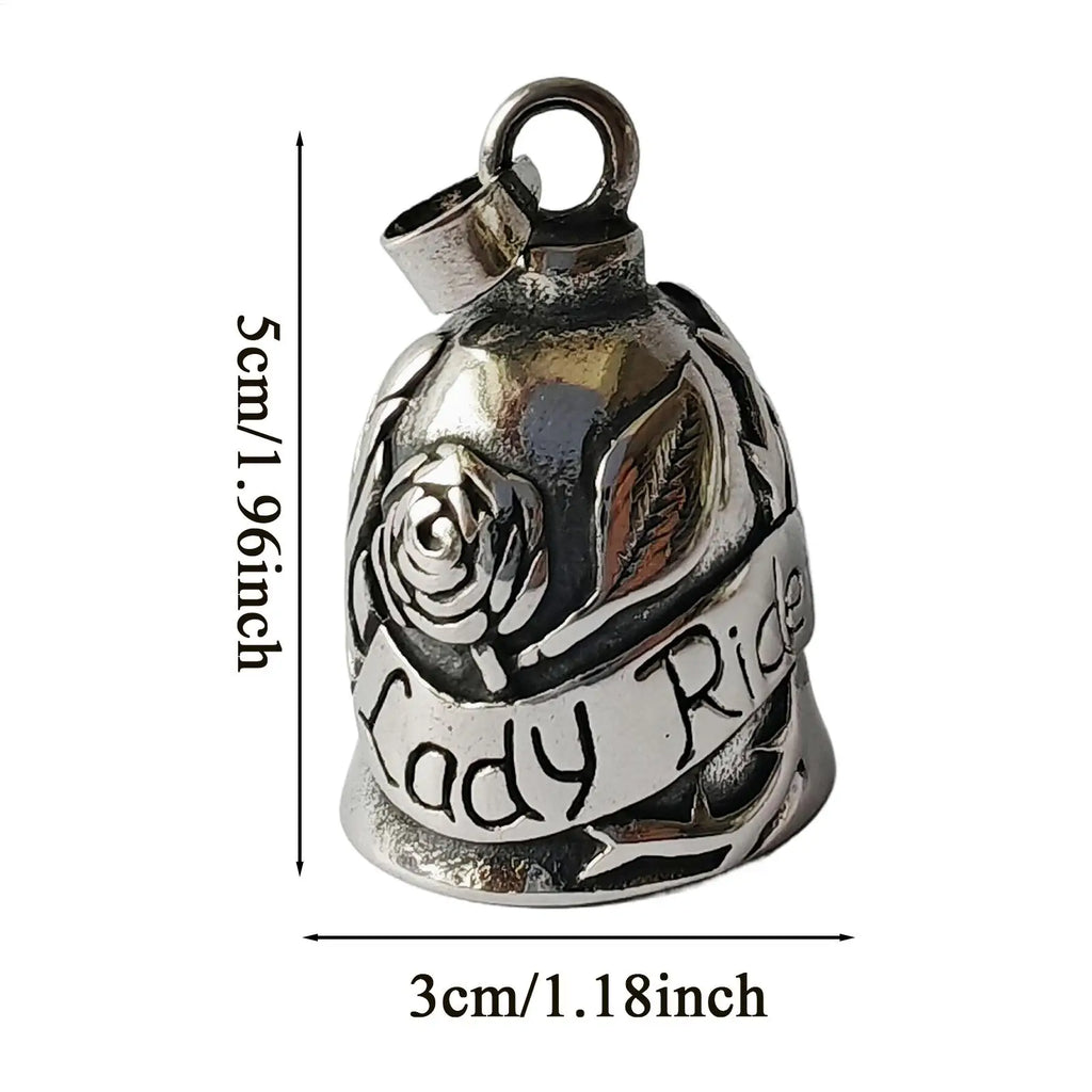 Decorative Motorcycle Bell Artistic Metal Charm Rose Design Bell with Symbolic Touch Rider Ornament for Good Energy Qme