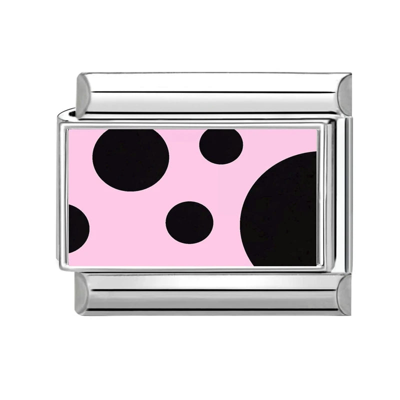Fashion Pink Y2K Leopard Print Love Heart Butterfly Italian Charm