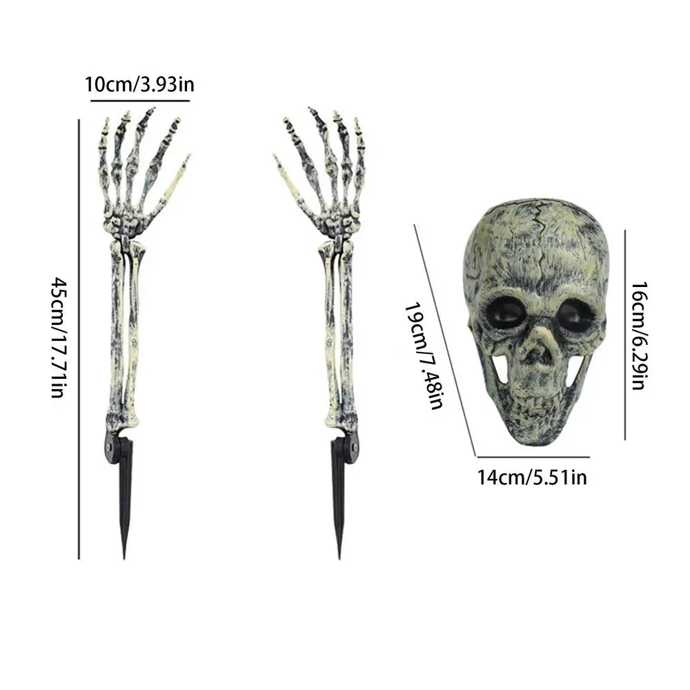 Yard Skeleton Halloween Stakes 3 Pieces Realistic Skull For Pathway Lawn Garden Front Door Yard Fence Qme B China Mainland