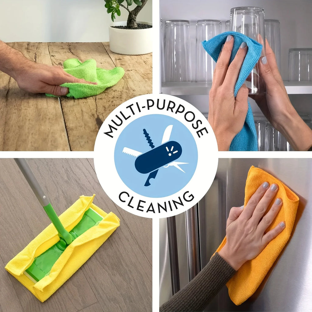 Microfiber Cleaning Cloths 10-30 Pcs Random Color Super Absorbent Lint Free Fast Drying Reusable Towels For House Cleaning Qme