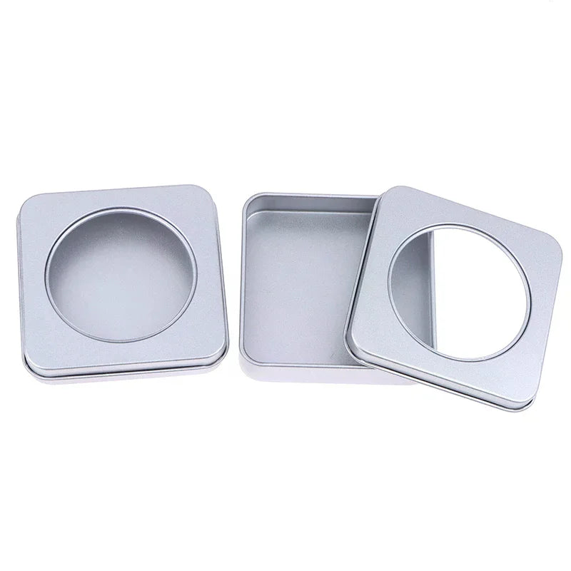 1 Press Nail Storage Boxes Case Tin Box Windowed Fake Organizer Qme