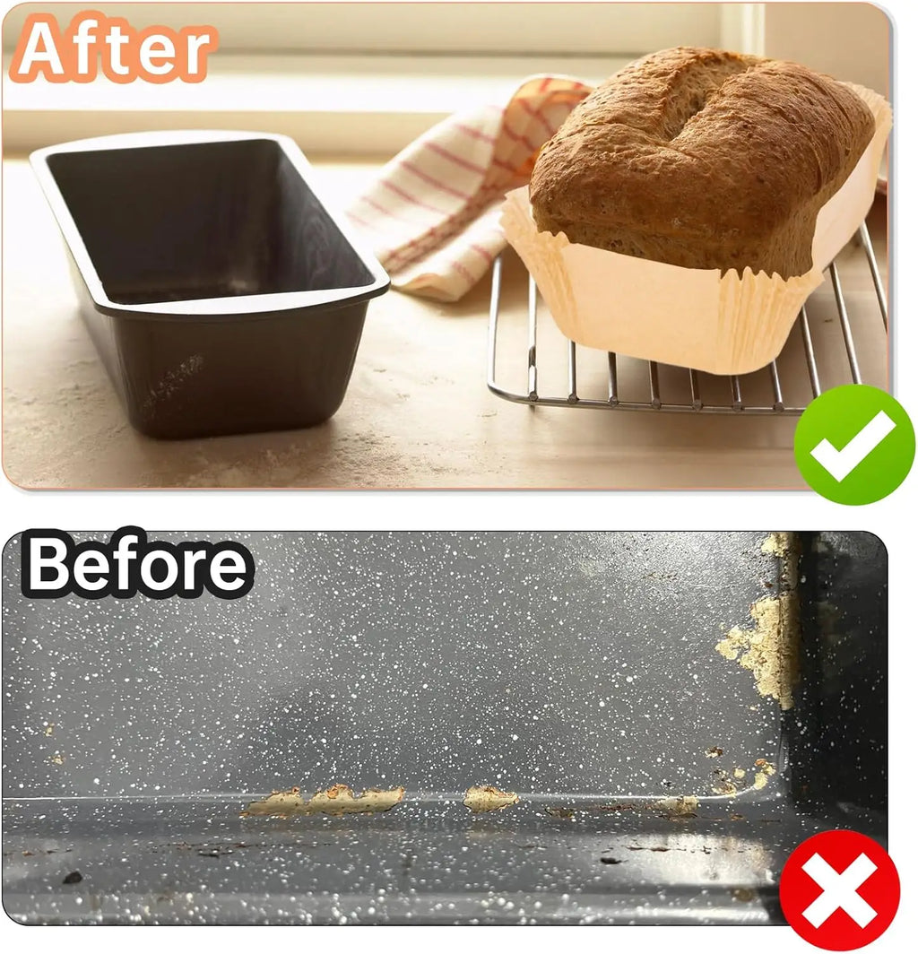 Loaf Pan Liners Baking Bread 9x5 Inch Non-stick Pre Formed Parchment Qme