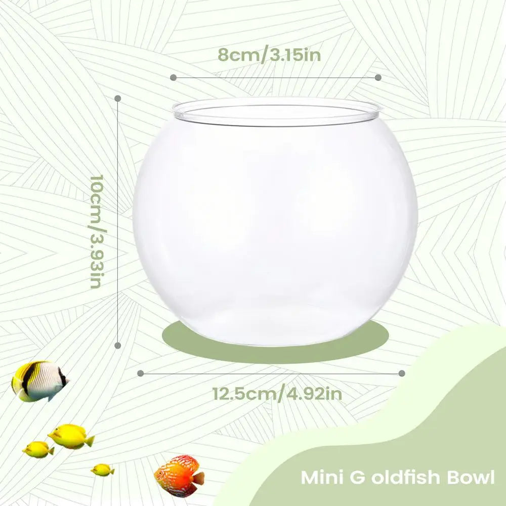 Mini Fish Bowl Clear Shatter-Resistant Aquarium Accessories Aquarium Fish Bowl for Party Decorations Home Event Indoor Desk Qme small