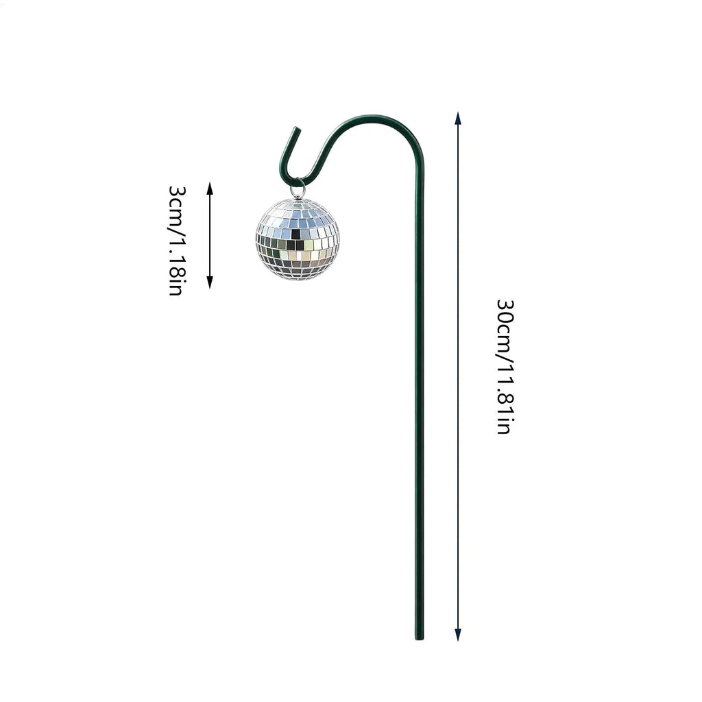 Plant Stake Pot Ornaments Disco Ball Planter Patio Lawn Walkway Home Qme