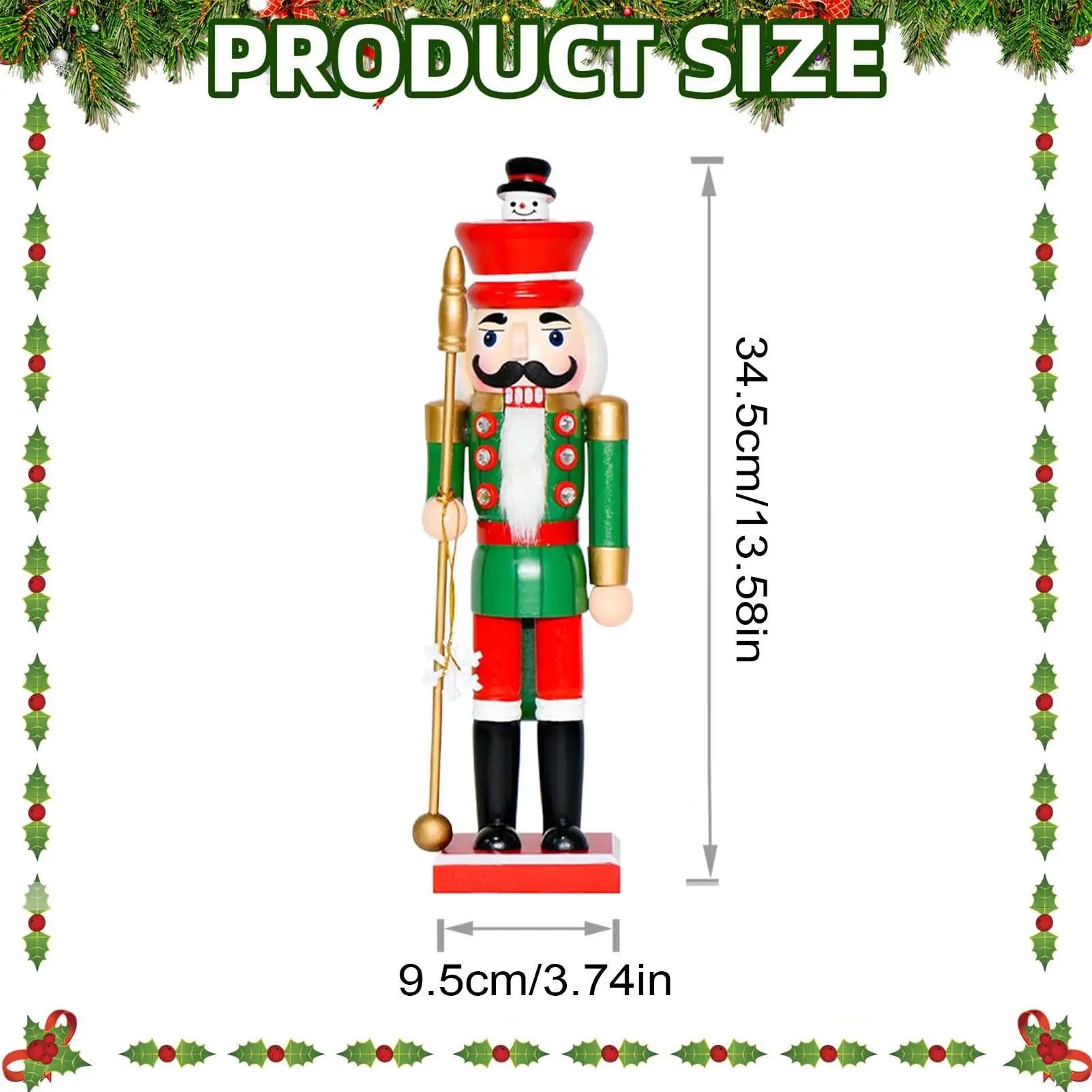 Christmas Nutcracker Desktop Soldier Figures Wooden Traditional Qme