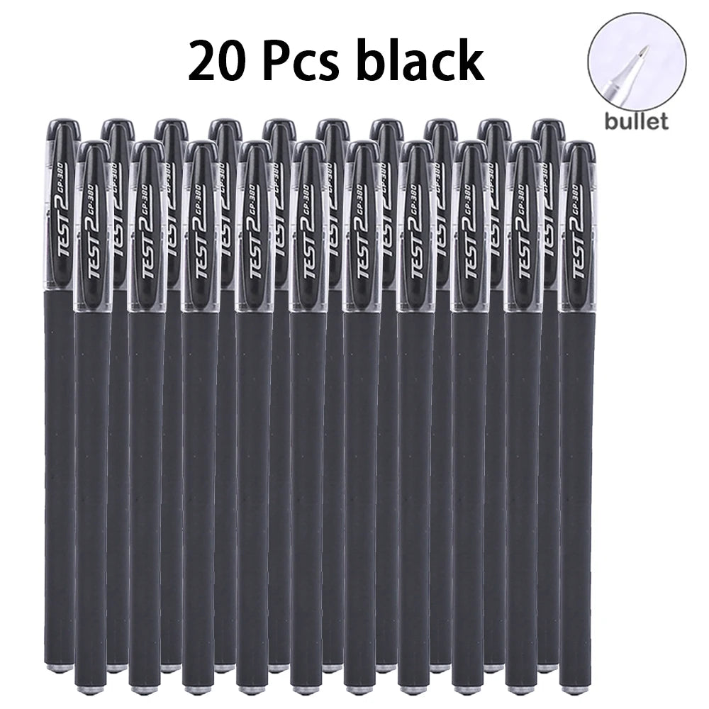 20-100Pcs Minimalist Gel Pen, 0.5mm Black/Blue/Red Ink Multi-purpose Gel Rollerball Pen For Office, School Student Qme 20 black