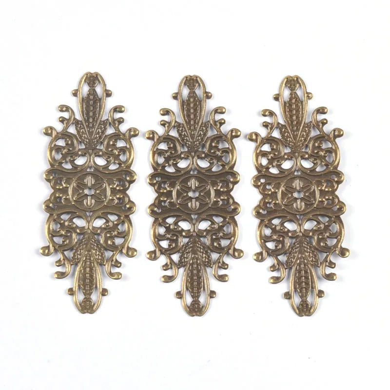 10Pcs Antique Bronze/Gold/Silver Flower Filigree Wraps Connectors For Making Jewelry Findings Metal Crafts DIY Home Decor yk0905 Qme