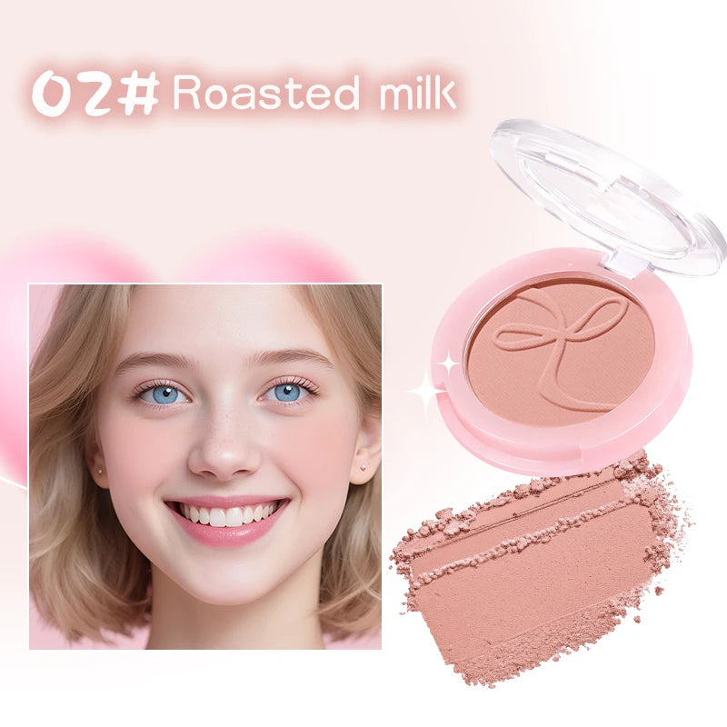 Cute Blush Powder, Lightweight & Smooth Finish, for Cheeks, Shape, Contour & Highlight Face to Create a Natural Matte Finish Qme 02