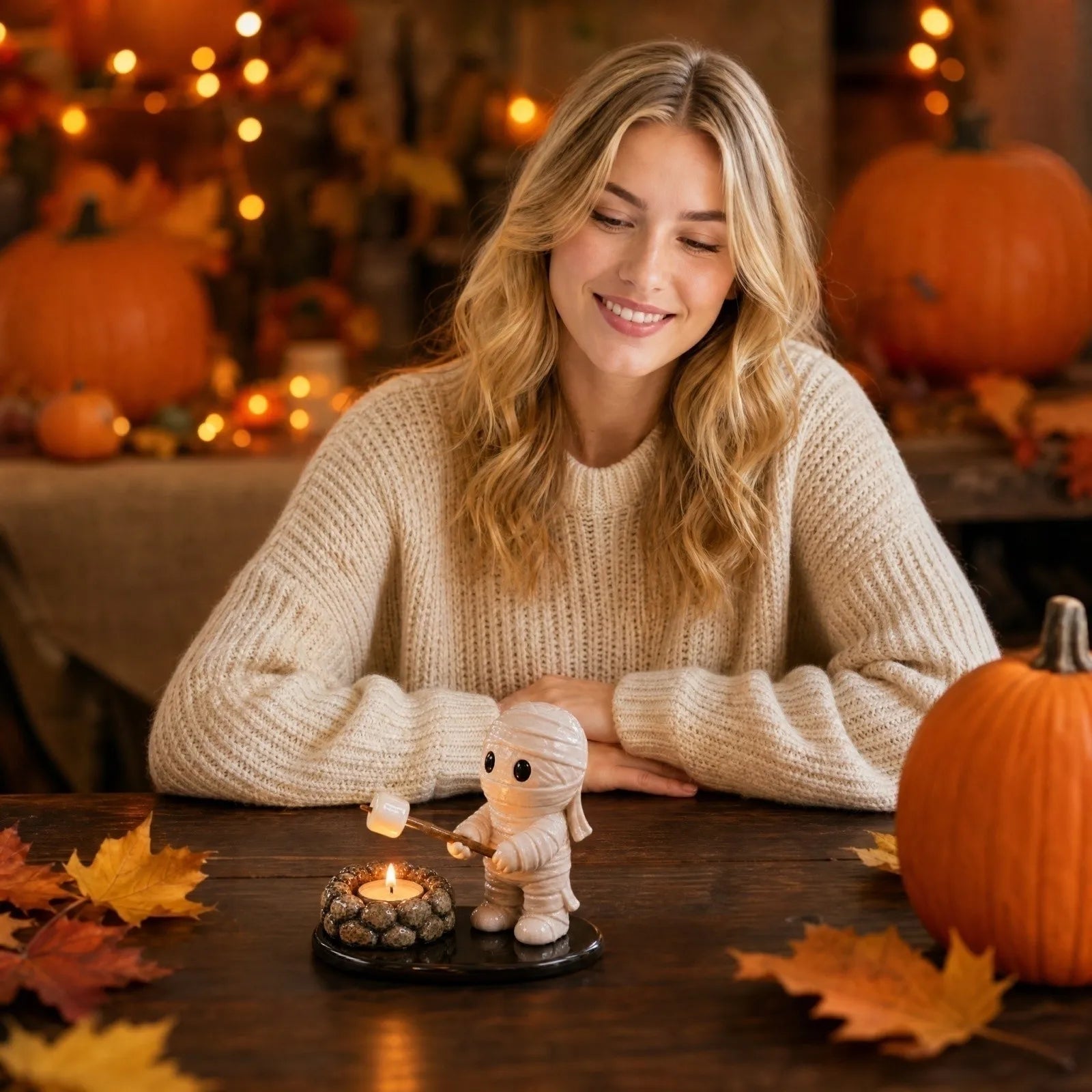 New Creative Halloween Ghost Mummy Campfire Candle Holders Candlestick Fashion Party Wedding Table Candle Stands Decoration Qme