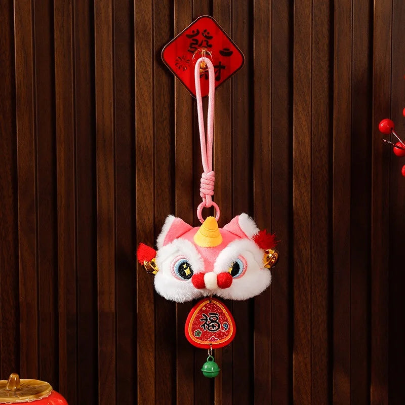 Cartoon Lion Dance Keychain Awakened Lion Chinese Style Lion Dance Pendant Doll Year Of Horse Chinese New Year Gift Qme style 7