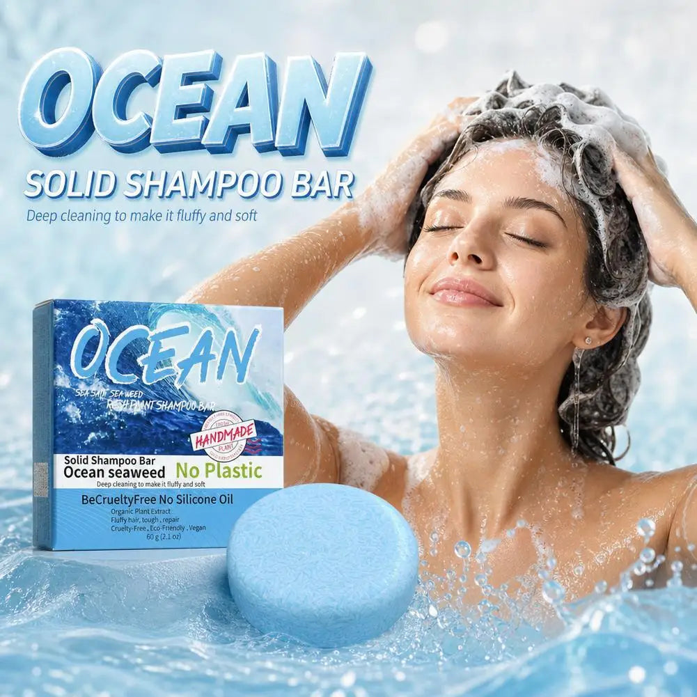 Refreshing Ocean Shampoo Seaweed Essence Handmade Soap Soft And Tough Hair Care Soap Men's Shampoo 1/3/5PCS Qme