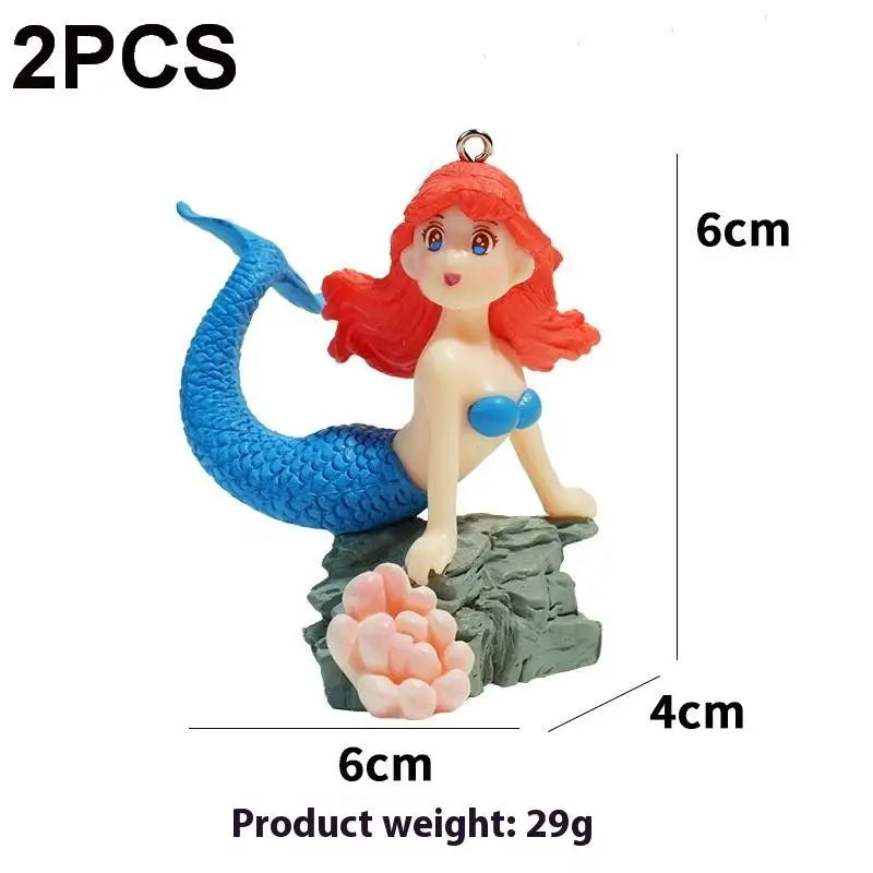 2PCS Aquarium Suspension Figurine Ornament Beautiful Fish Tank Desk Decoration Crafts For Aquarium Landscaping Qme Red