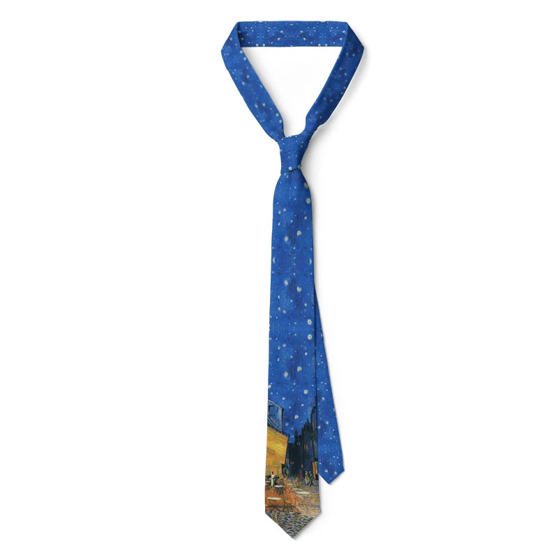 Screaming Sailing Cat Funny Tie Men's Fashion Oil Painting Business Qme type8