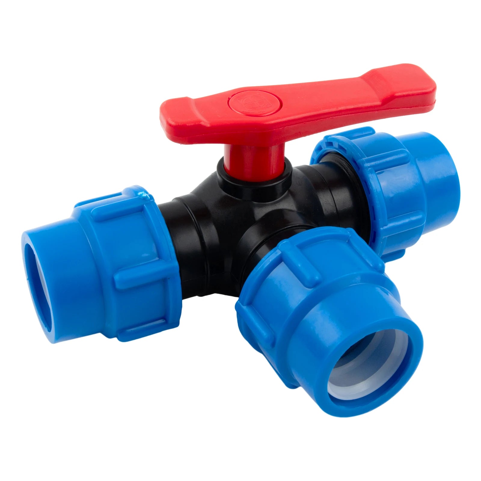 20/25/32/40/50mm PE Pipe Faucet Diverter 3-Way Ball Valve Ball Valve Garden Lawn Irrigation Water Pipe Fitting Qme 32mm