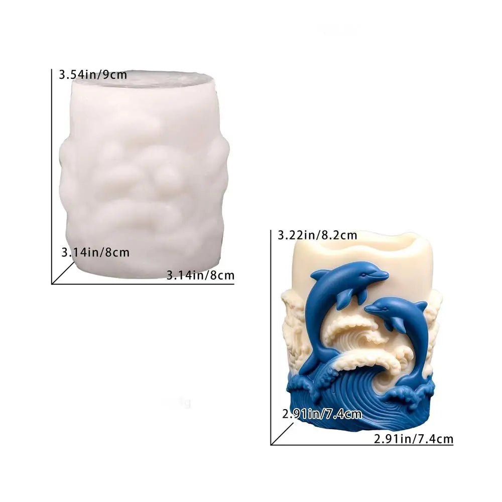 Dolphin Candle Mold 3D Realistic Novelty Reusable Silicone Craft Qme Other China Mainland