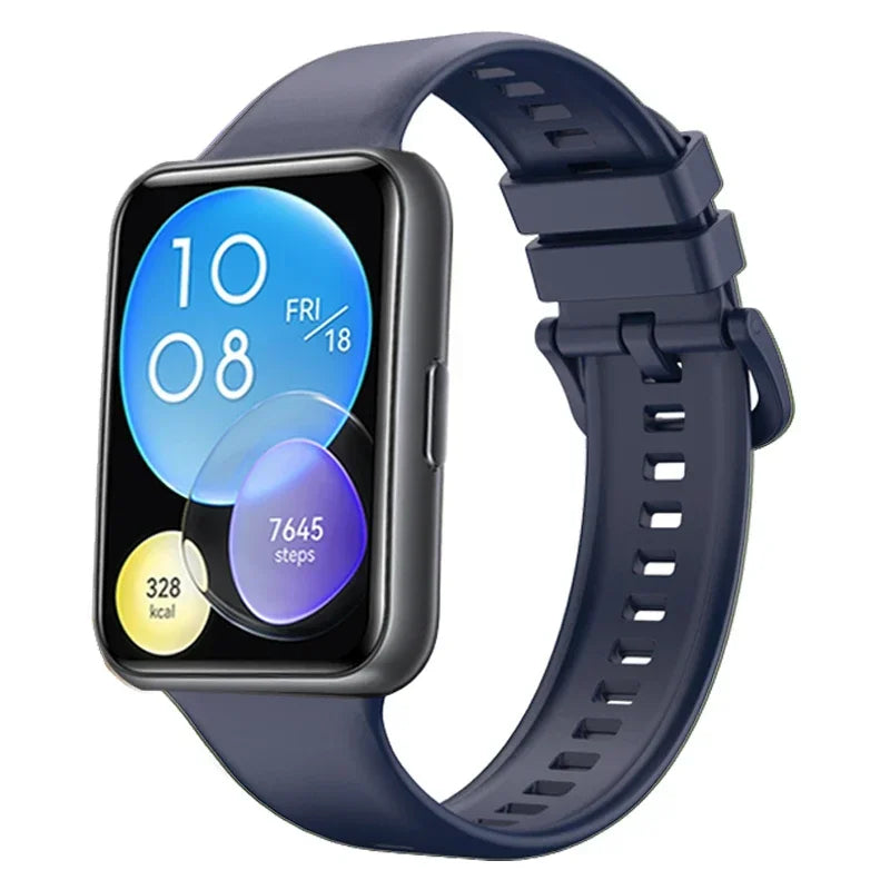 Silicone Band For Huawei Watch FIT 2 Strap smart Wrist watchband metal Buckle sport Replacement bracelet fit2 correa Accessories Qme midnight