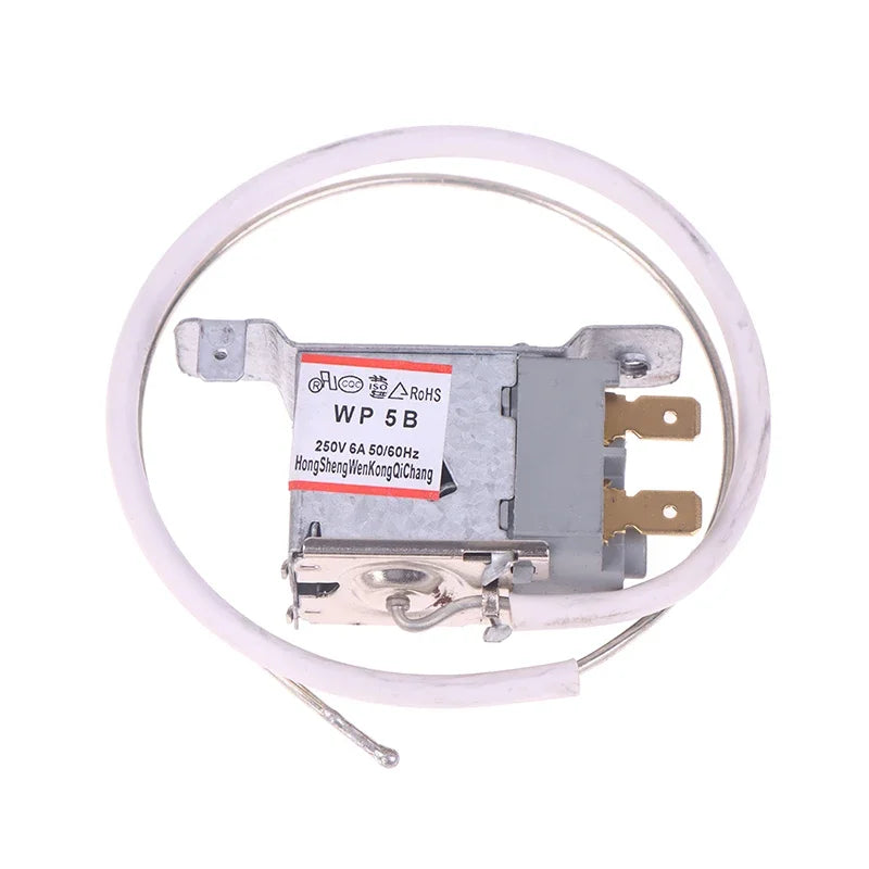 WP5B 2Pin Refrigerator Refrigeration Thermostat AC 250V 6A 50/60Hz Refrigerator Accessories 50cm Metal Cord Qme