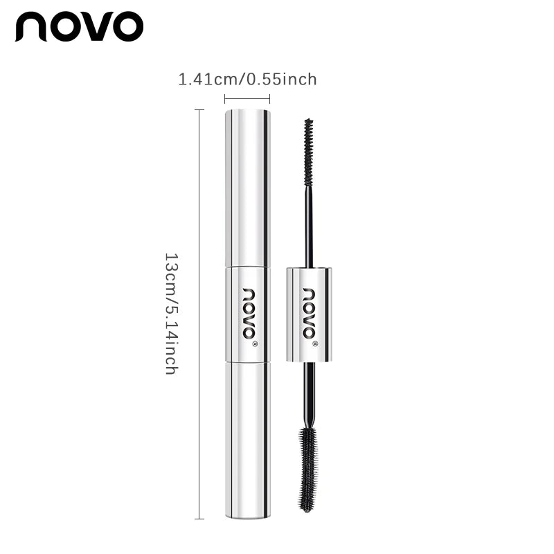 Dual-Head Waterproof Mascara, Thickening And Lengthening Dual Effect, Sweatproof & Grease-Resistant, Quick-Dry, No Clumping Qme