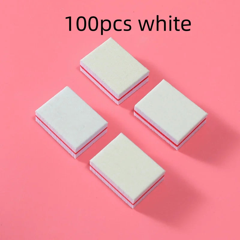 10 50 Mix Double-sided Mini Nail File Blocks Colorful Sponge Polish