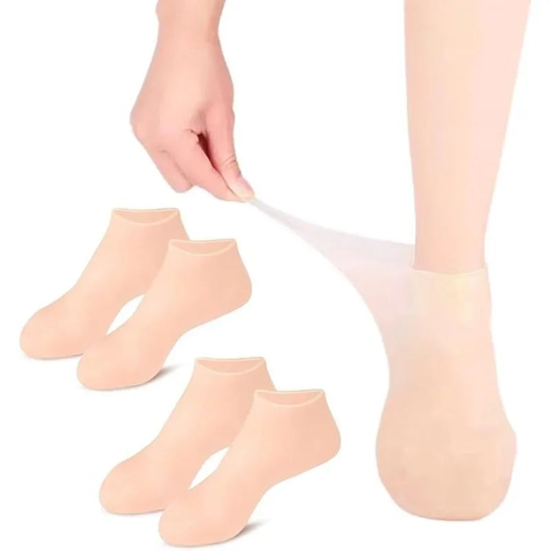 Spa Silicone Moisturizing Gloves Socks Hands Feet Care Prevents Dry Qme
